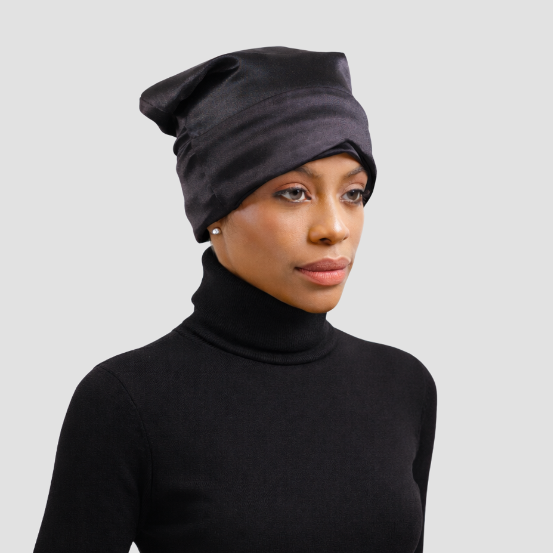 Satin-Lined, Convertible Nap Cap with Hidden Eye Mask