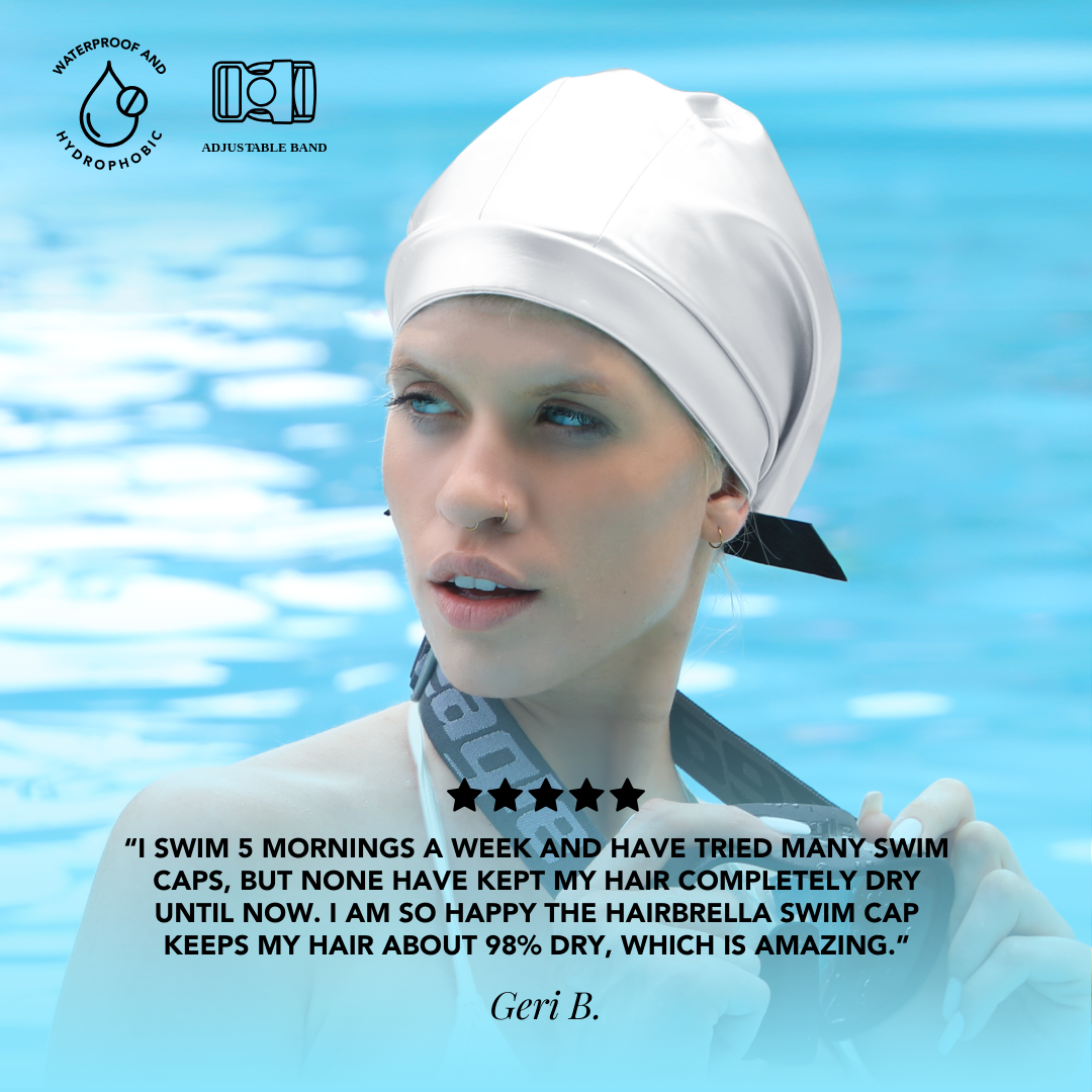 Hairbrella Satin-Lined Waterproof, Adjustable Swim Cap