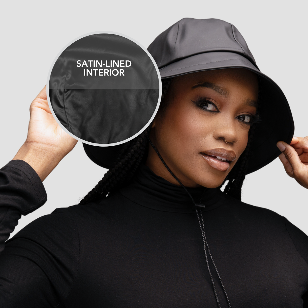 Women s Rain Hats Waterproof Satin Lined Cap Rain hat Hairbrella