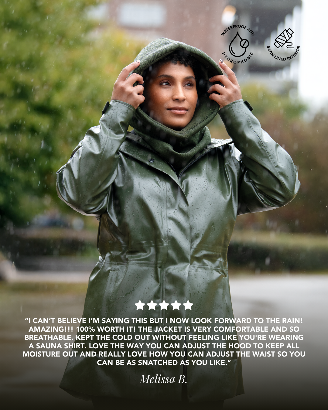 Hairbrella Satin-Lined, Waterproof Rain Jacket Hairbrella Satin-Lined, Waterproof Rain Jacket