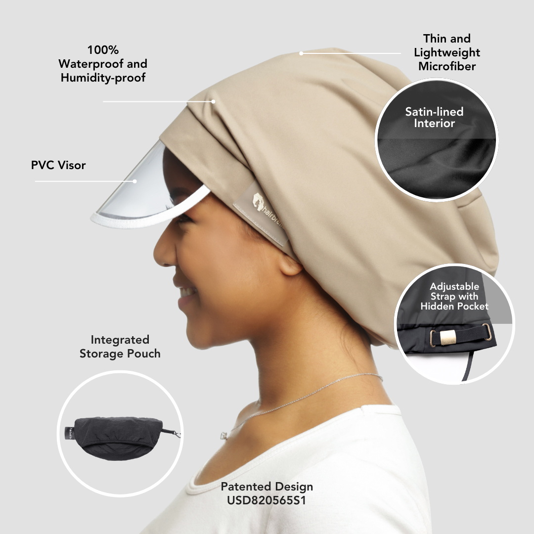 Hairbrella Satin-Lined, Waterproof Rain Hat