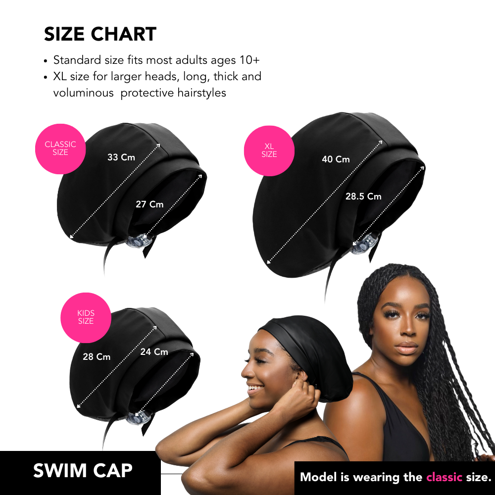 Hairbrella Satin-Lined Waterproof, Adjustable Swim Cap