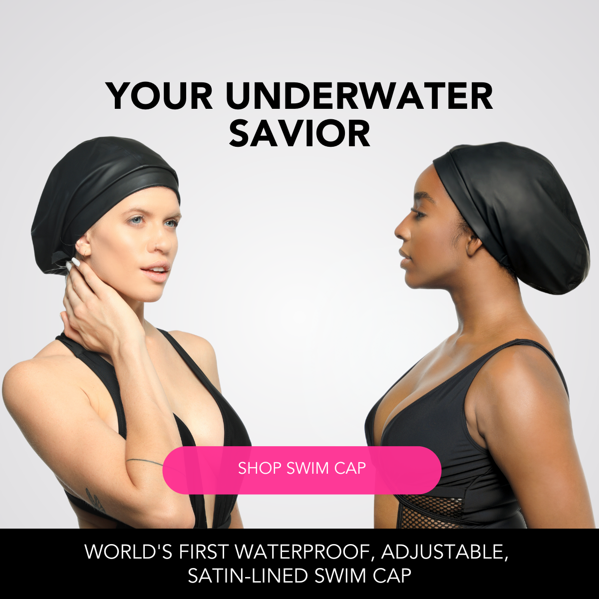 Hairbrella Satin-Lined Waterproof, Adjustable Swim Cap