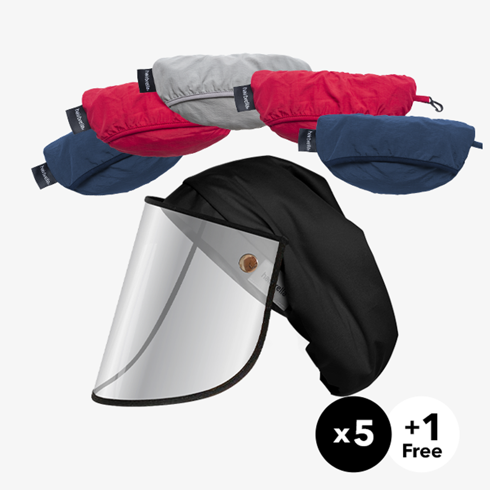 Hairbrella Pro XL Rain Hat + Face Shield Gifting Bundle (Buy 5, Get 1 Free)